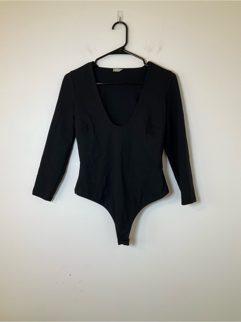 Free People Intimately Black Long Sleeve Bodysuit Size Small